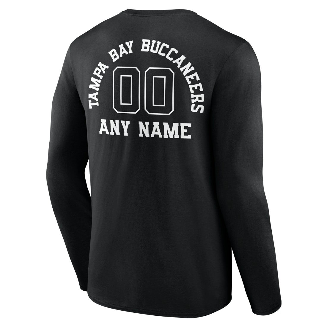 Tampa Bay Buccaneers Personalized Name & Number Monochrome Long Sleeve T-Shirt Black | NFL