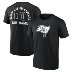 Tampa Bay Buccaneers Personalized Name & Number Monochrome T-Shirt Black | NFL