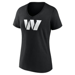 Washington Commanders Women's Personalized Name & Number Monochrome V-Neck T-Shirt Black | NFL