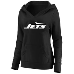 New York Jets Women's Plus Size V-Neck Pullover Hoodie Black | Fanatics