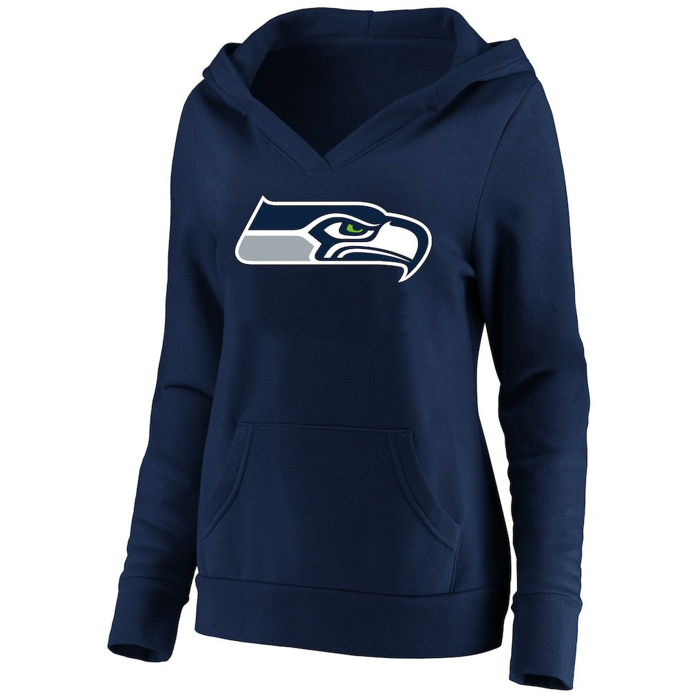 Seattle Seahawks Women's Plus Size V-Neck Pullover Hoodie College Navy | Fanatics