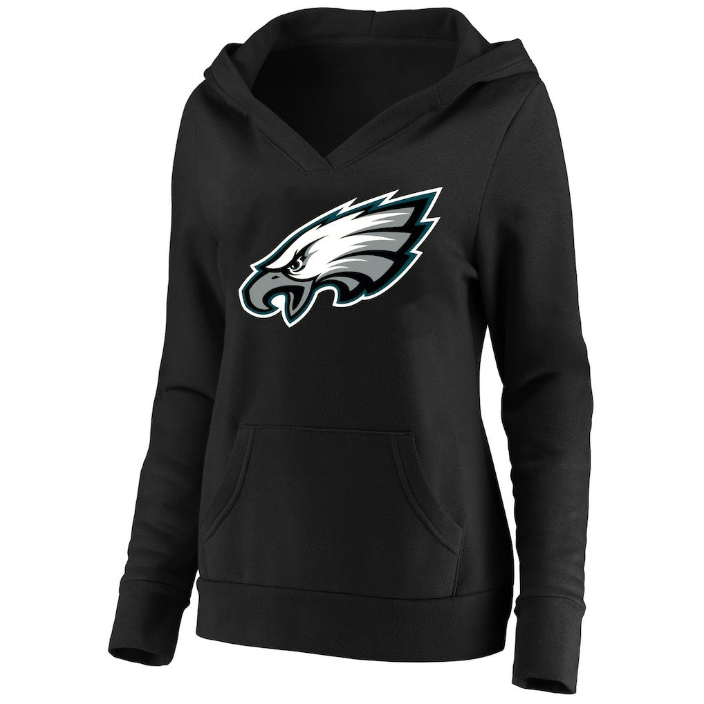 Philadelphia Eagles Women's Plus Size V-Neck Pullover Hoodie Black | Fanatics
