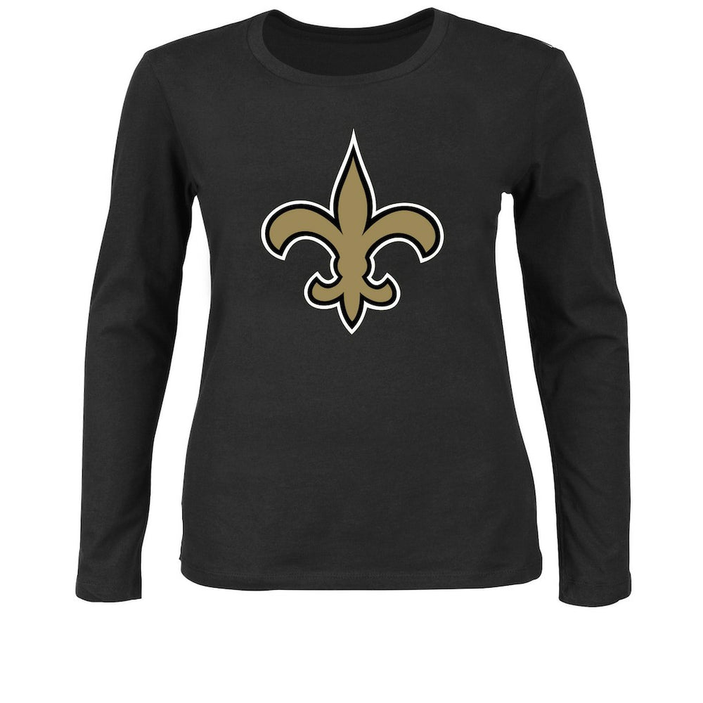 New Orleans Saints Women's Plus Size Long Sleeve T-Shirt Black | Fanatics