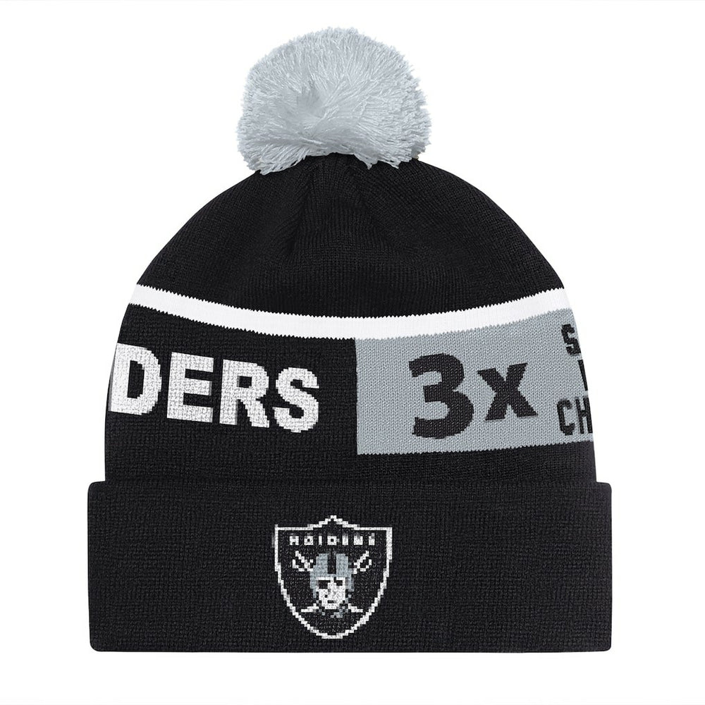 Las Vegas Raiders Starter Unisex Chyron Cuffed Knit Hat with Pom Black | NFL