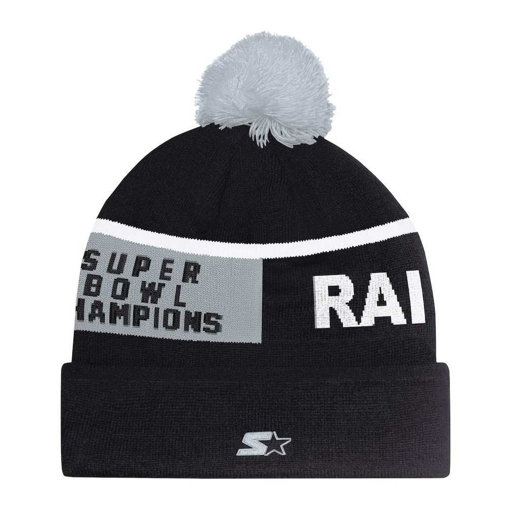 Las Vegas Raiders Starter Unisex Chyron Cuffed Knit Hat with Pom Black | NFL