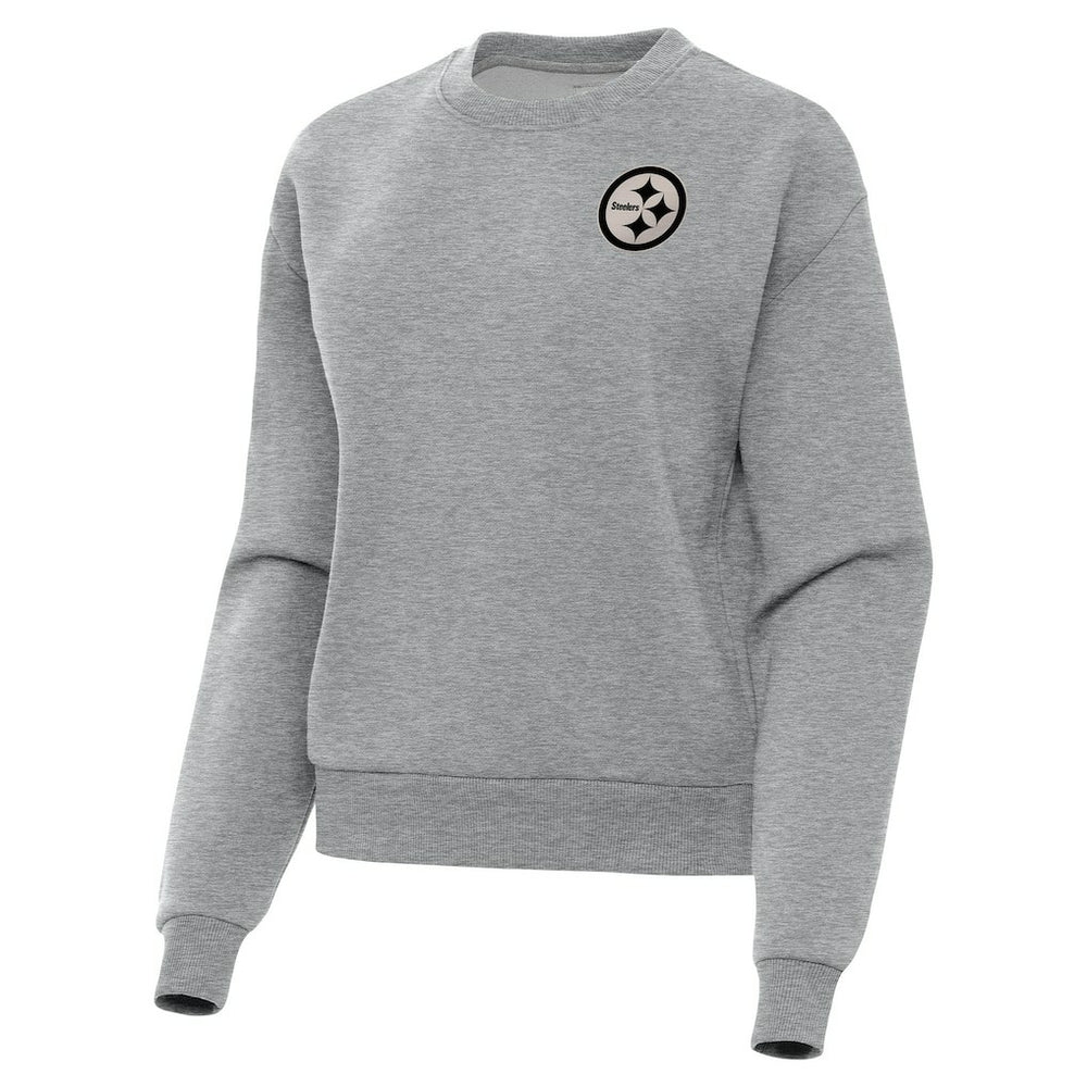 Pittsburgh Steelers Antigua Women's Victory Pullover Sweatshirt Heather Gray | NFL