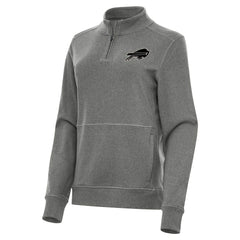 Buffalo Bills Antigua Women's Crush Quarter-Zip Top Heather Black | NFL