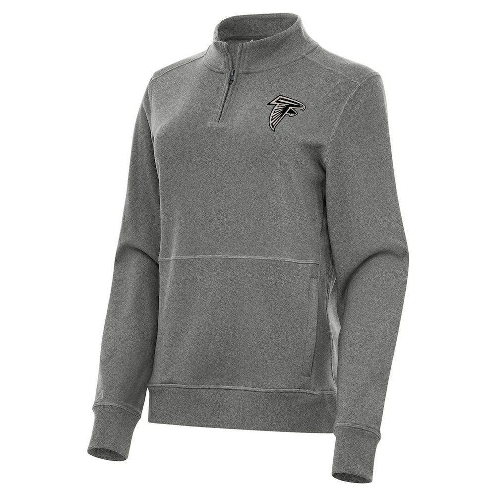 Atlanta Falcons Antigua Women's Crush Quarter-Zip Top Heather Black | NFL