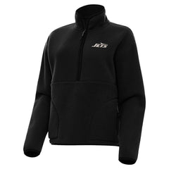 New York Jets Antigua Women's Brushed Carbon Figure Half-Zip Pullover Sweatshirt – Black | NFL