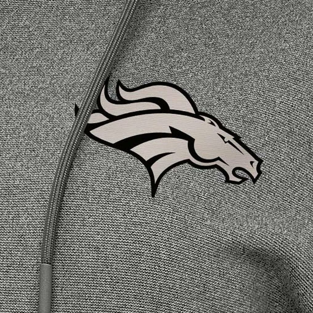 Denver Broncos Antigua Women's Justice Pullover Hoodie Heather Black | NFL