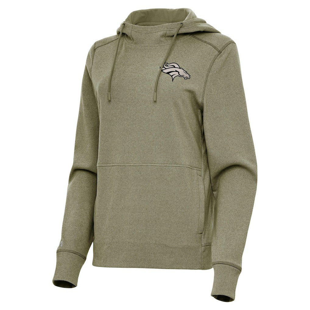 Denver Broncos Antigua Women's Justice Pullover Hoodie Olive | NFL