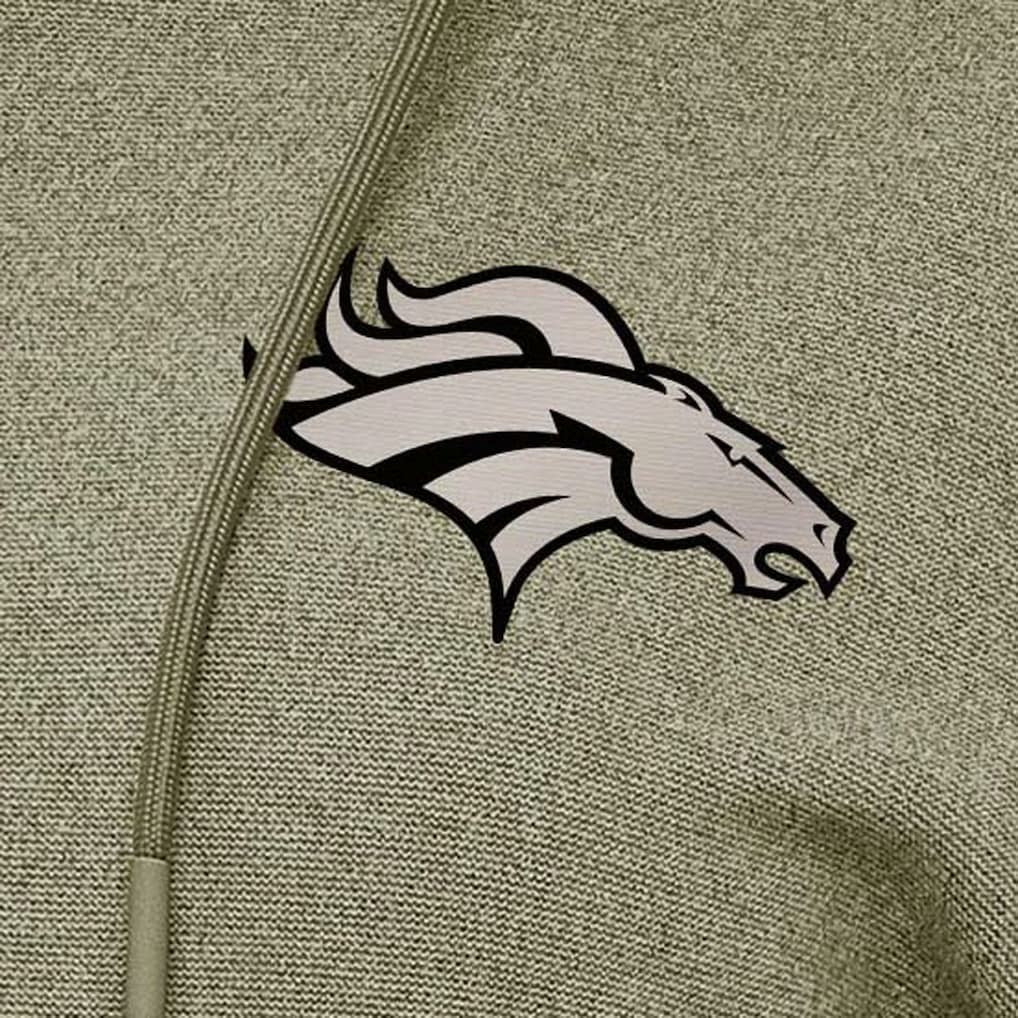 Denver Broncos Antigua Women's Justice Pullover Hoodie Olive | NFL