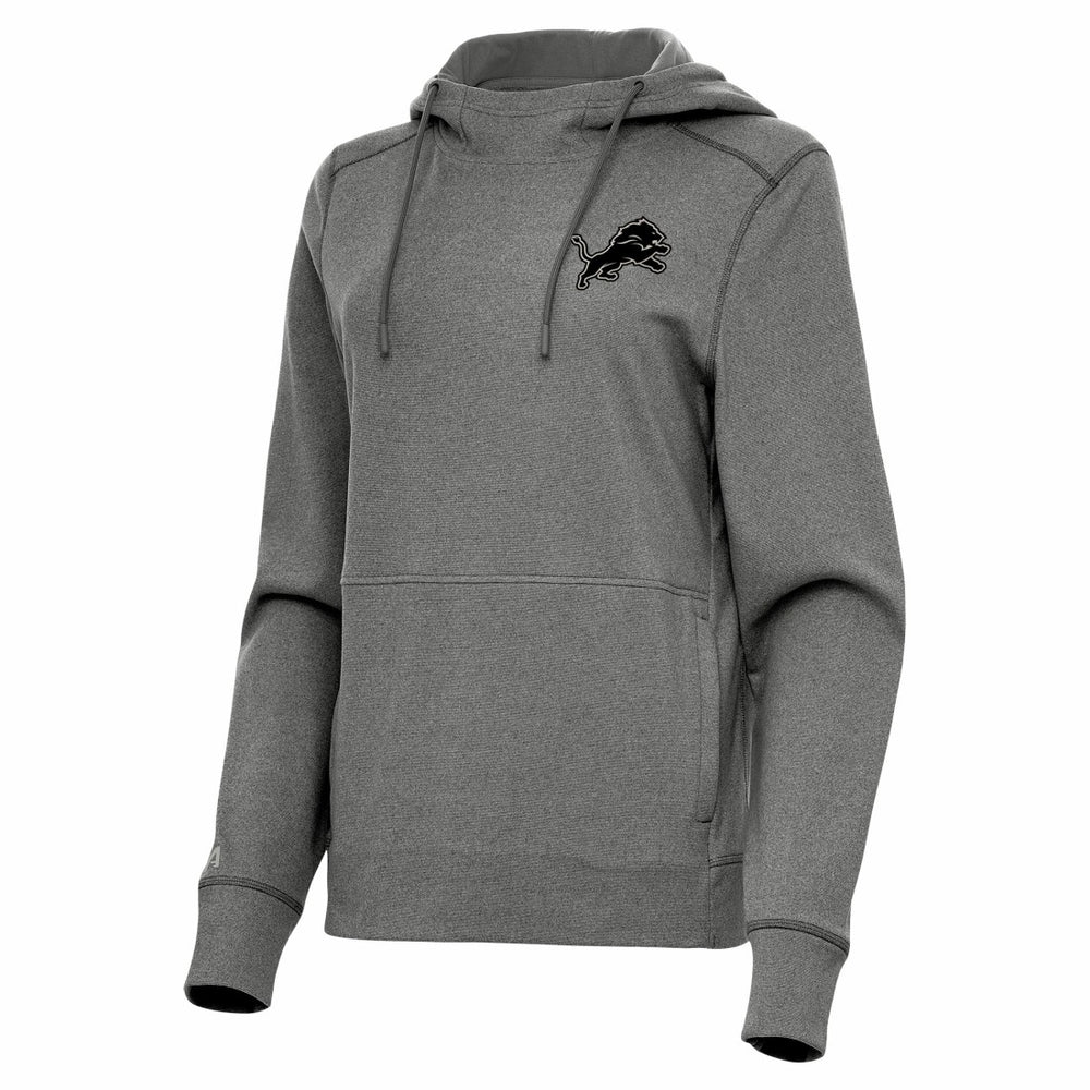 Detroit Lions Antigua Women's Justice Pullover Hoodie Heather Black | NFL