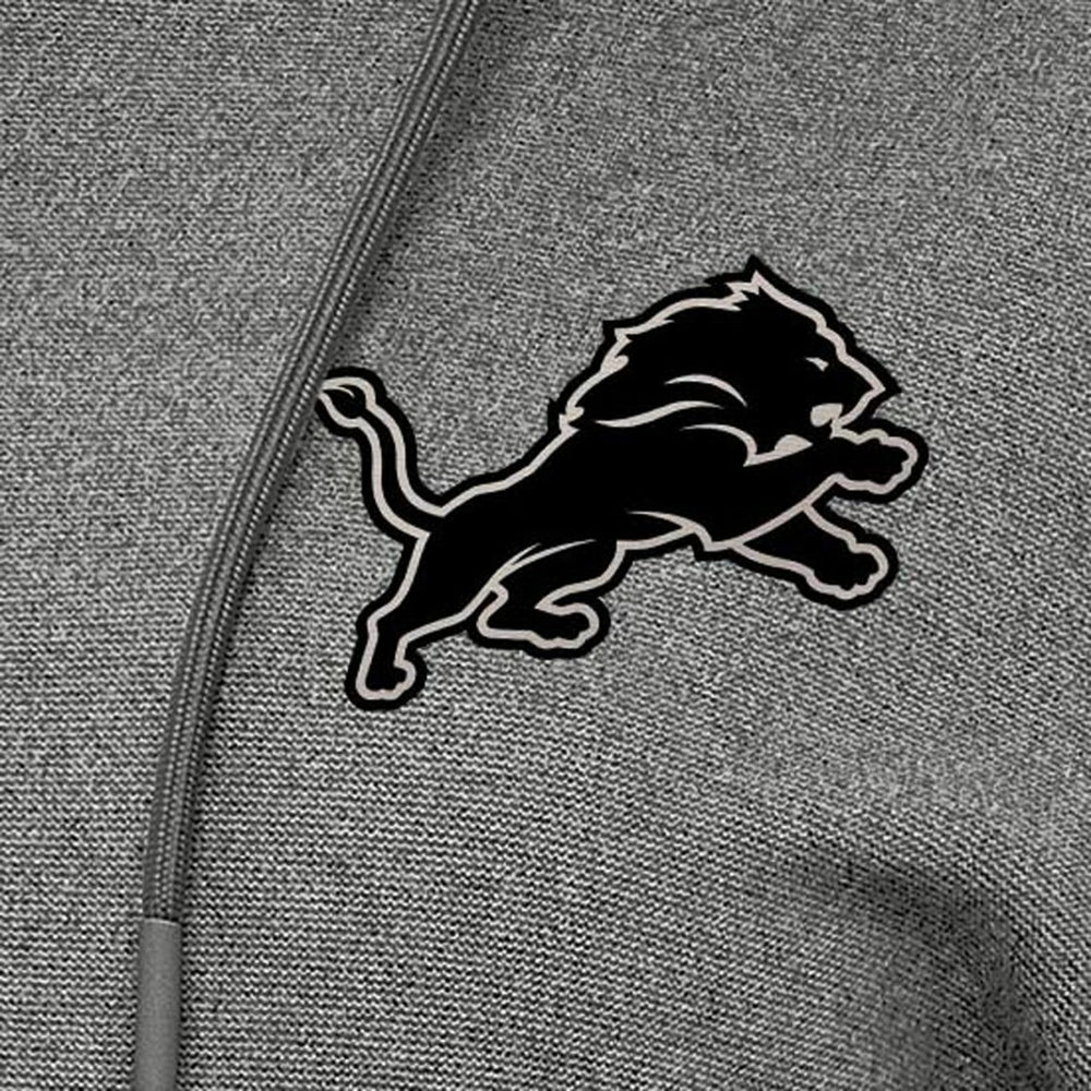 Detroit Lions Antigua Women's Justice Pullover Hoodie Heather Black | NFL