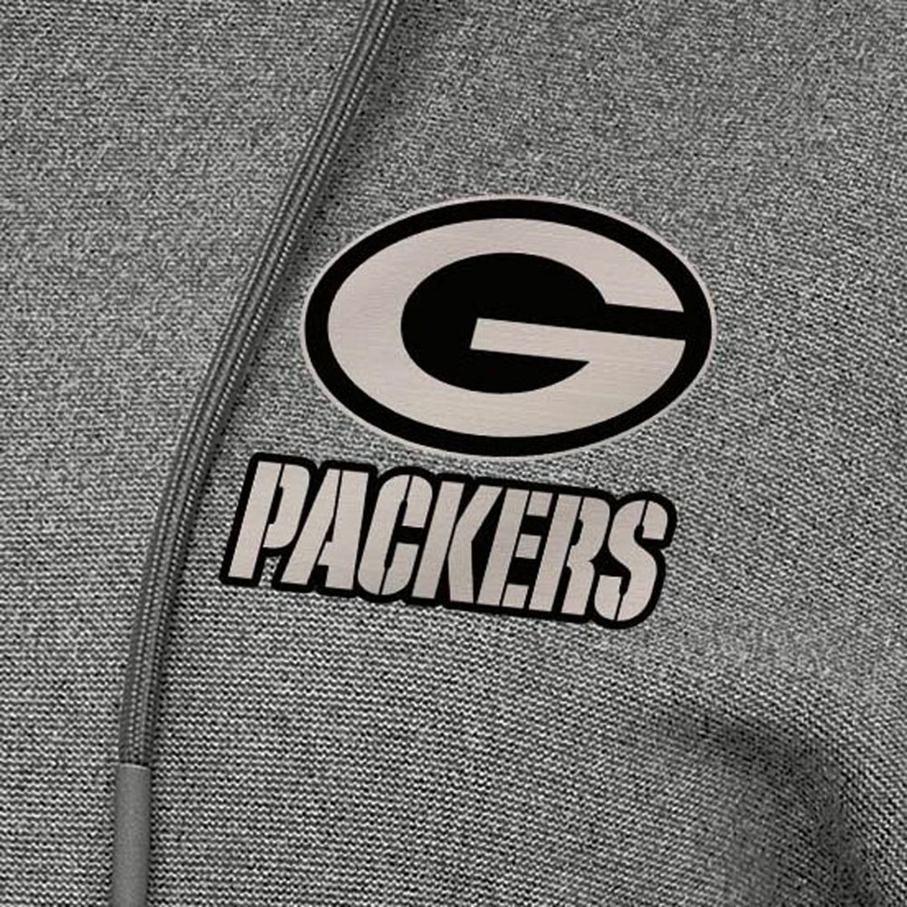 Green Bay Packers Antigua Women's Justice Pullover Hoodie Heather Black | NFL