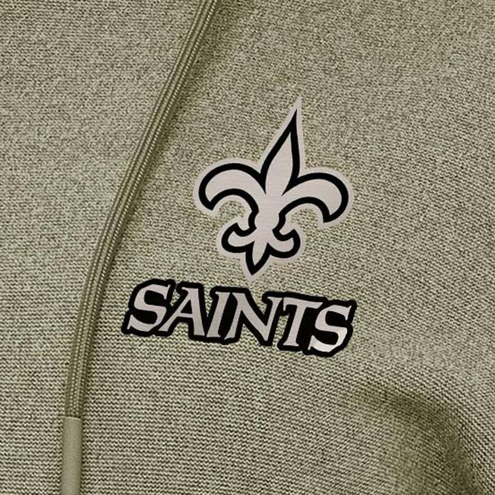 New Orleans Saints Antigua Women's Justice Pullover Hoodie Olive | NFL