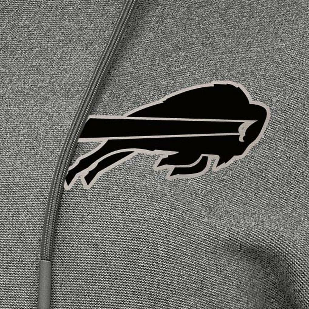 Buffalo Bills Antigua Women's Justice Pullover Hoodie Heather Black | NFL