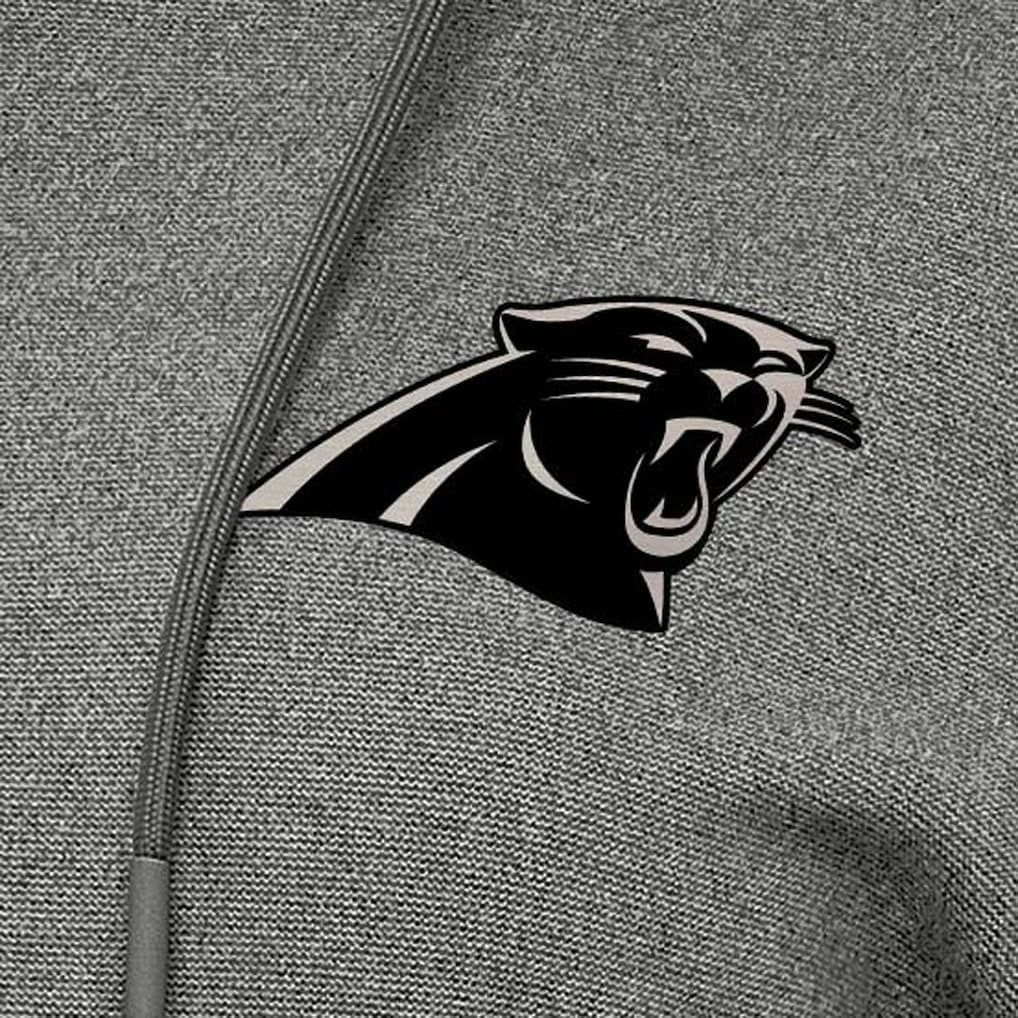 Carolina Panthers Antigua Women's Justice Pullover Hoodie Heather Black | NFL