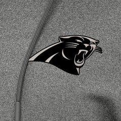 Carolina Panthers Antigua Women's Justice Pullover Hoodie Heather Black | NFL