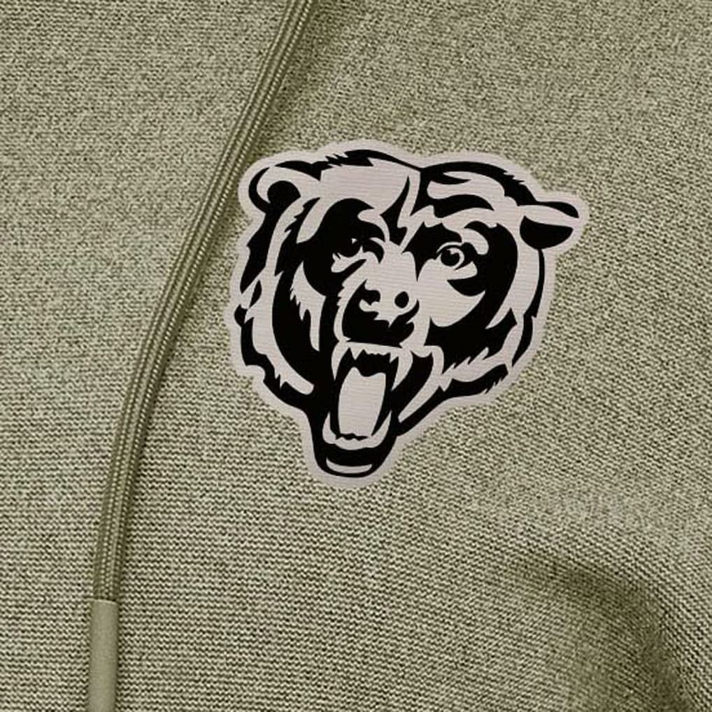 Chicago Bears Antigua Women's Justice Pullover Hoodie Olive | NFL