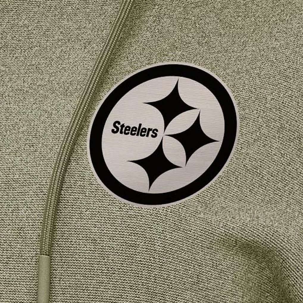 Pittsburgh Steelers Antigua Women's Justice Pullover Hoodie Olive | NFL