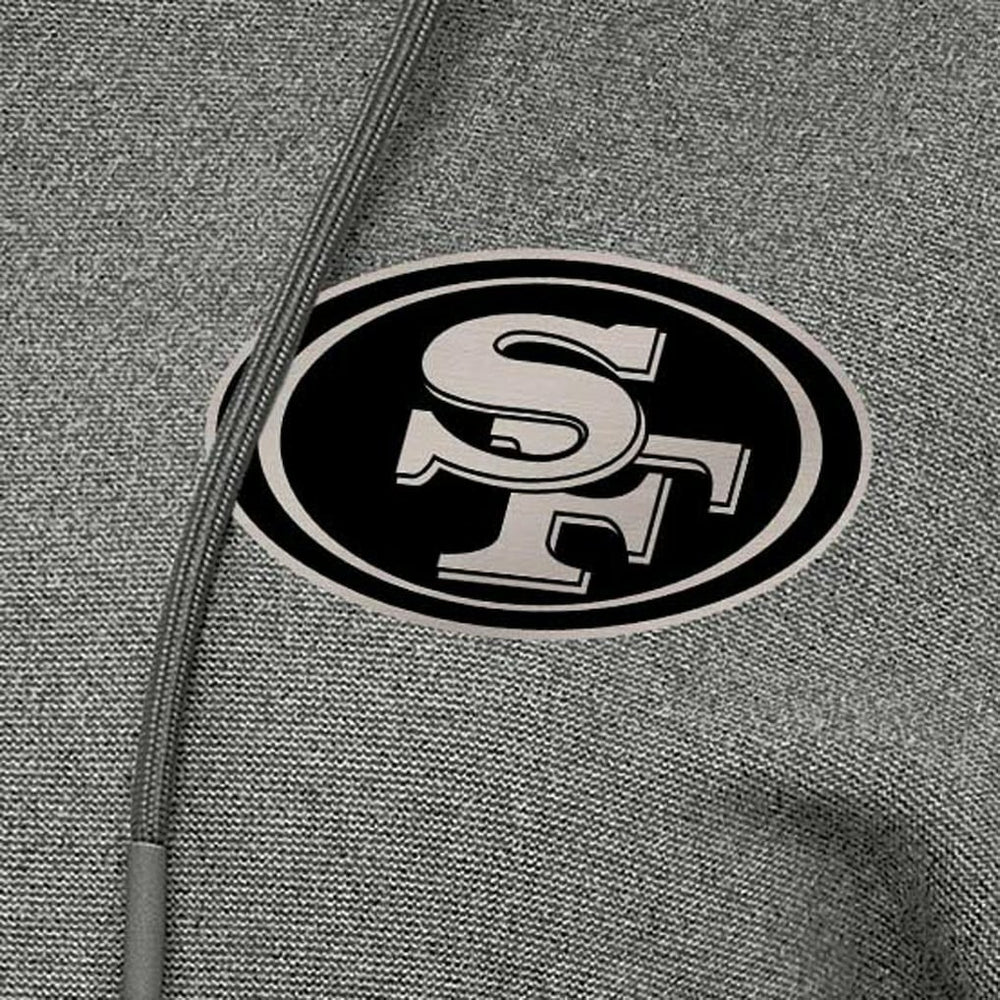 San Francisco 49ers Antigua Women's Justice Pullover Hoodie Heather Black | NFL