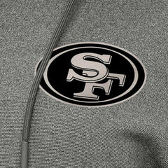 San Francisco 49ers Antigua Women's Justice Pullover Hoodie Heather Black | NFL