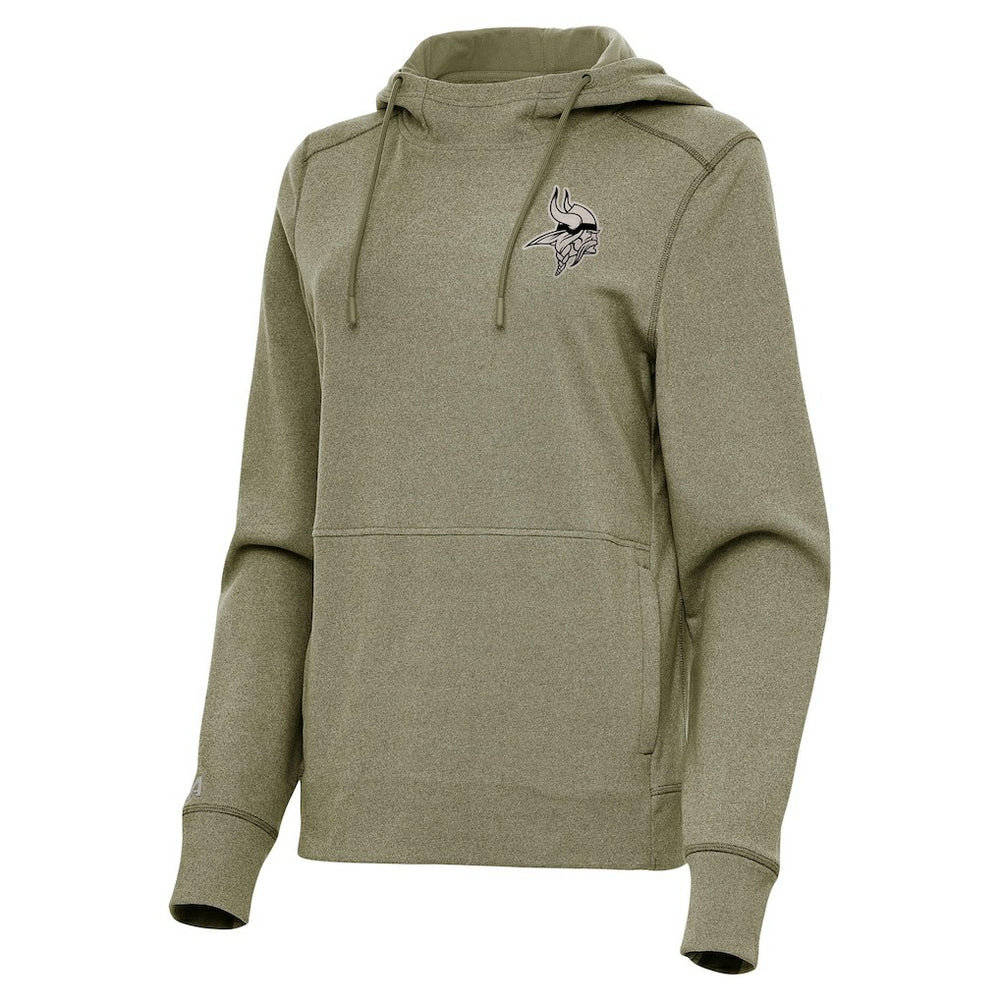 Minnesota Vikings Antigua Women's Justice Pullover Hoodie Olive | NFL