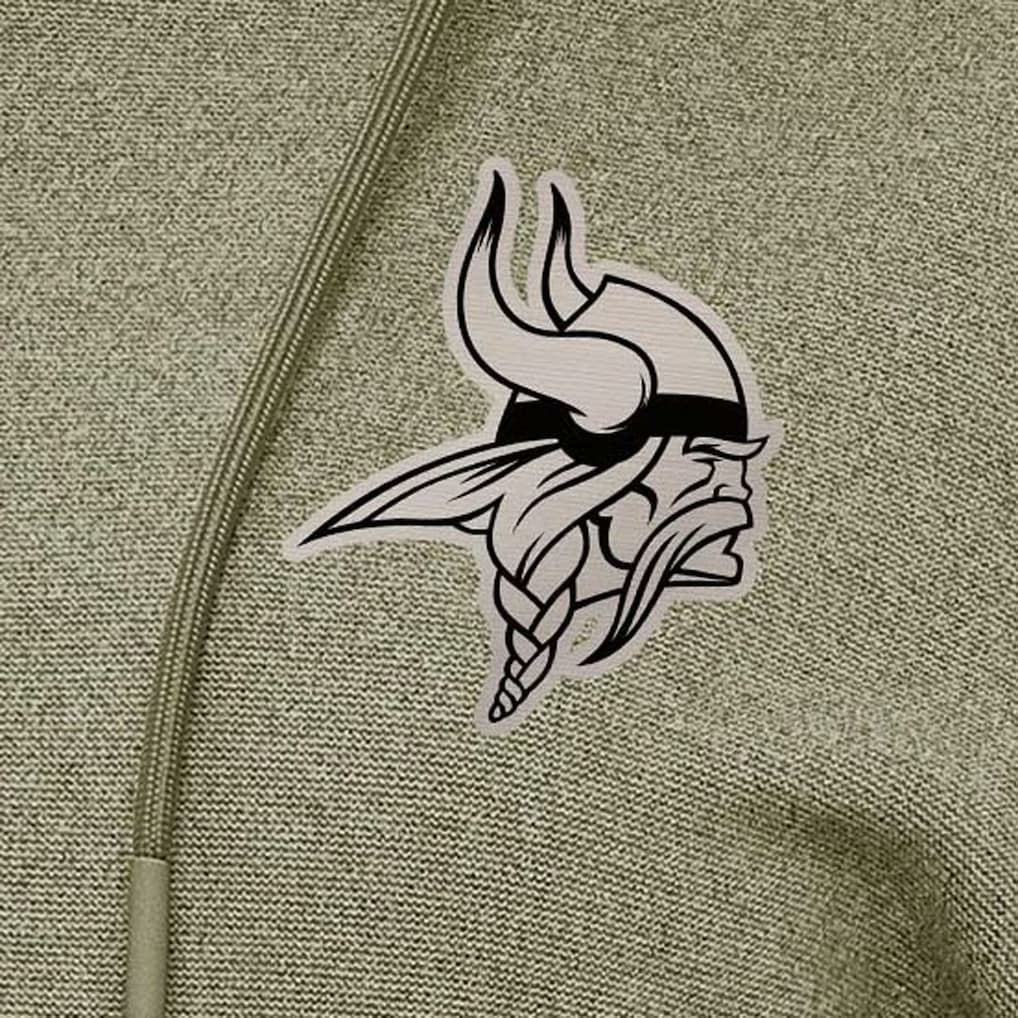 Minnesota Vikings Antigua Women's Justice Pullover Hoodie Olive | NFL