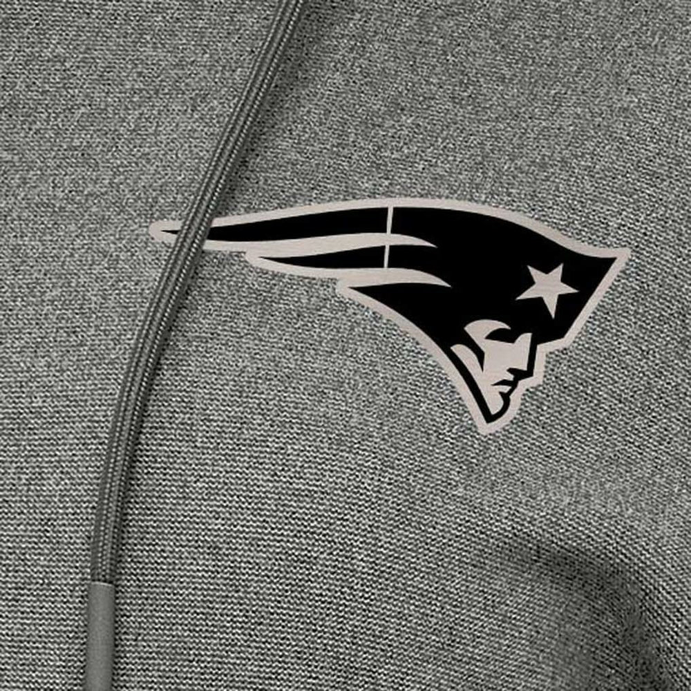 New England Patriots Antigua Women's Justice Pullover Hoodie Heather Black | NFL