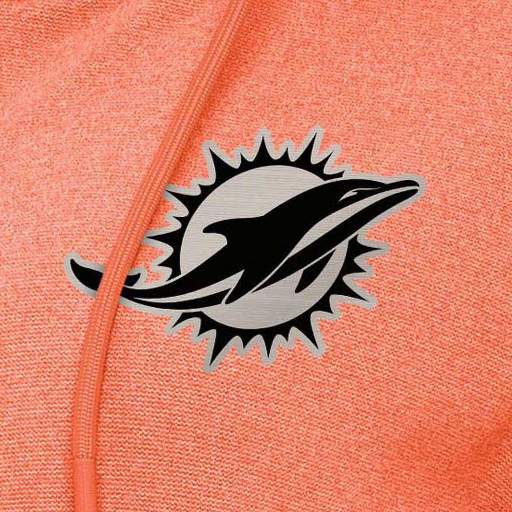 Miami Dolphins Antigua Women's Seeker Full-Zip Hoodie Jacket Heather Orange | NFL