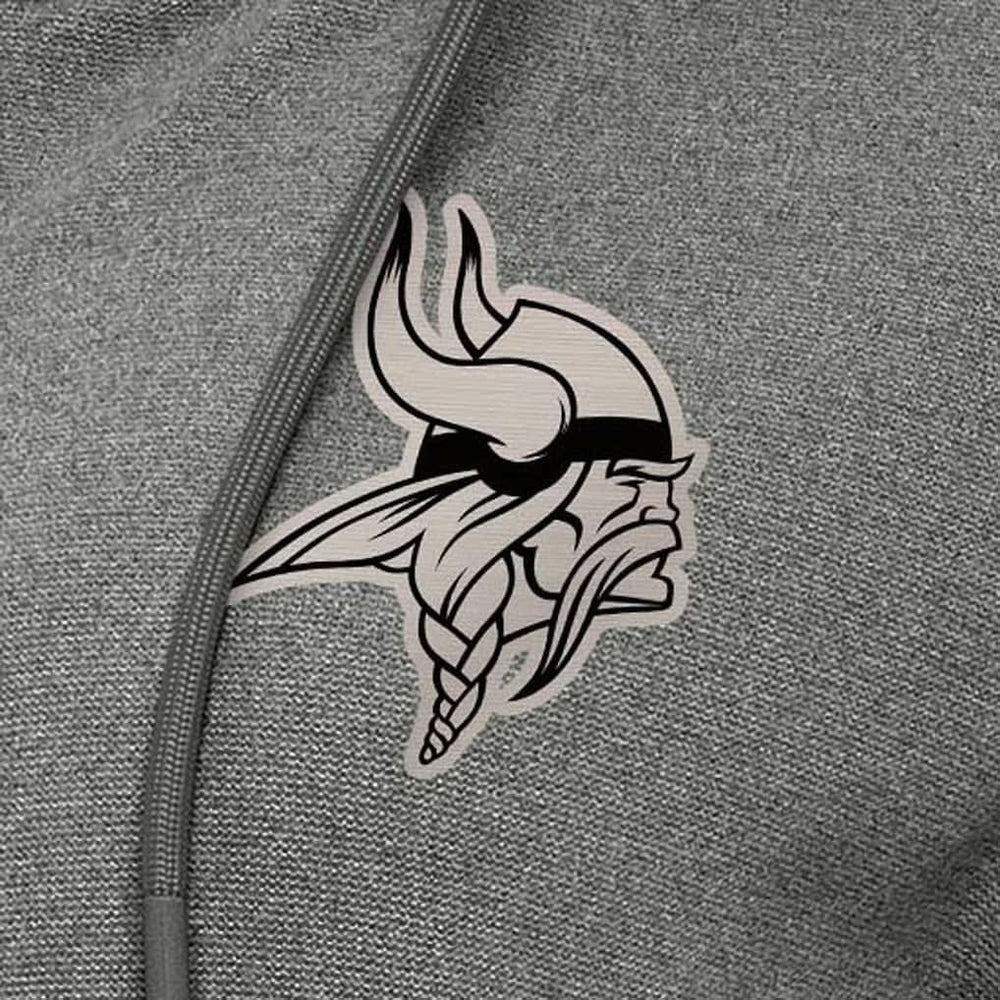 Minnesota Vikings Antigua Women's Seeker Full-Zip Hoodie Jacket Heather Black | NFL