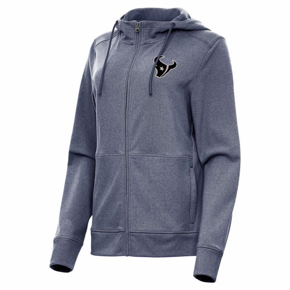 Houston Texans Antigua Women's Seeker Full-Zip Hoodie Jacket Heather Navy | NFL