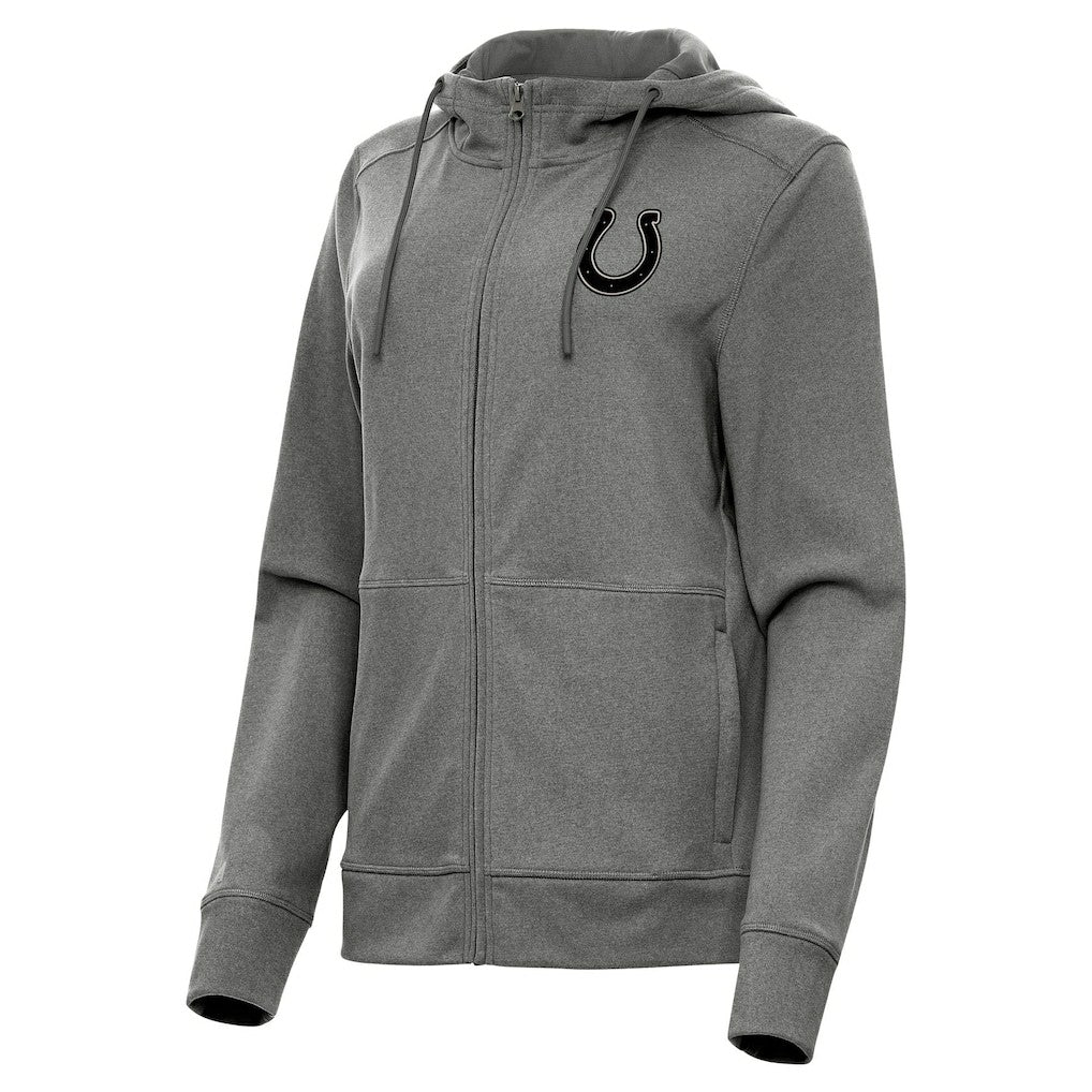 Indianapolis Colts Antigua Women's Seeker Full-Zip Hoodie Jacket Heather Black | NFL
