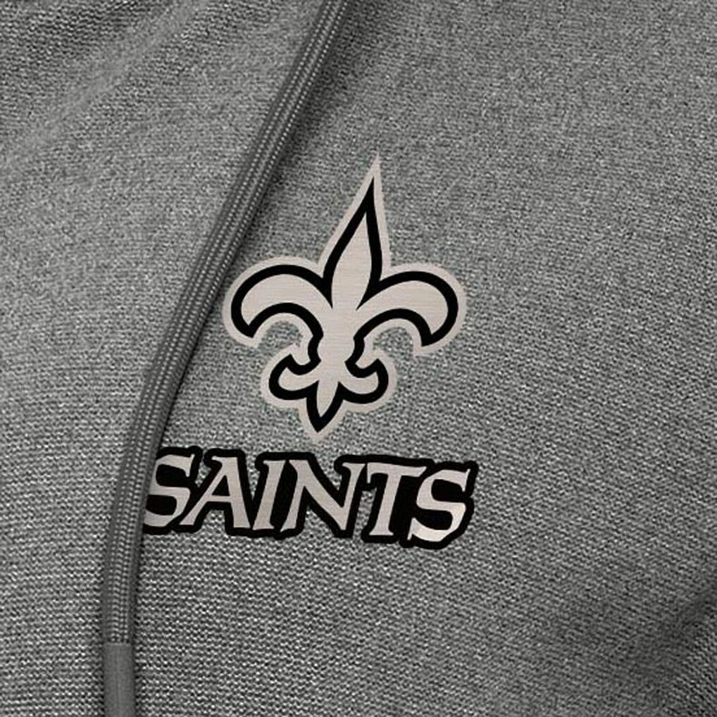 New Orleans Saints Antigua Women's Seeker Full-Zip Hoodie Jacket Heather Black | NFL