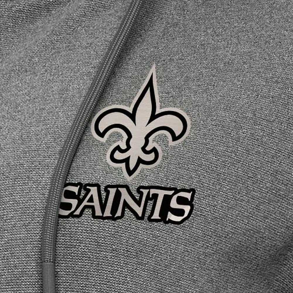 New Orleans Saints Antigua Women's Seeker Full-Zip Hoodie Jacket Heather Black | NFL