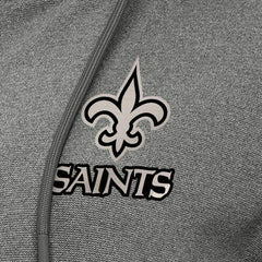 New Orleans Saints Antigua Women's Seeker Full-Zip Hoodie Jacket Heather Black | NFL