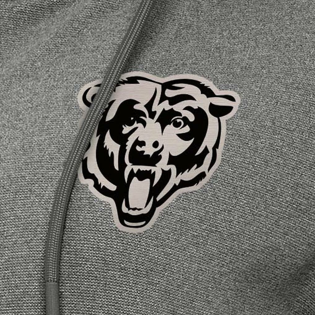 Chicago Bears Antigua Women's Seeker Full-Zip Hoodie Jacket Heather Black | NFL