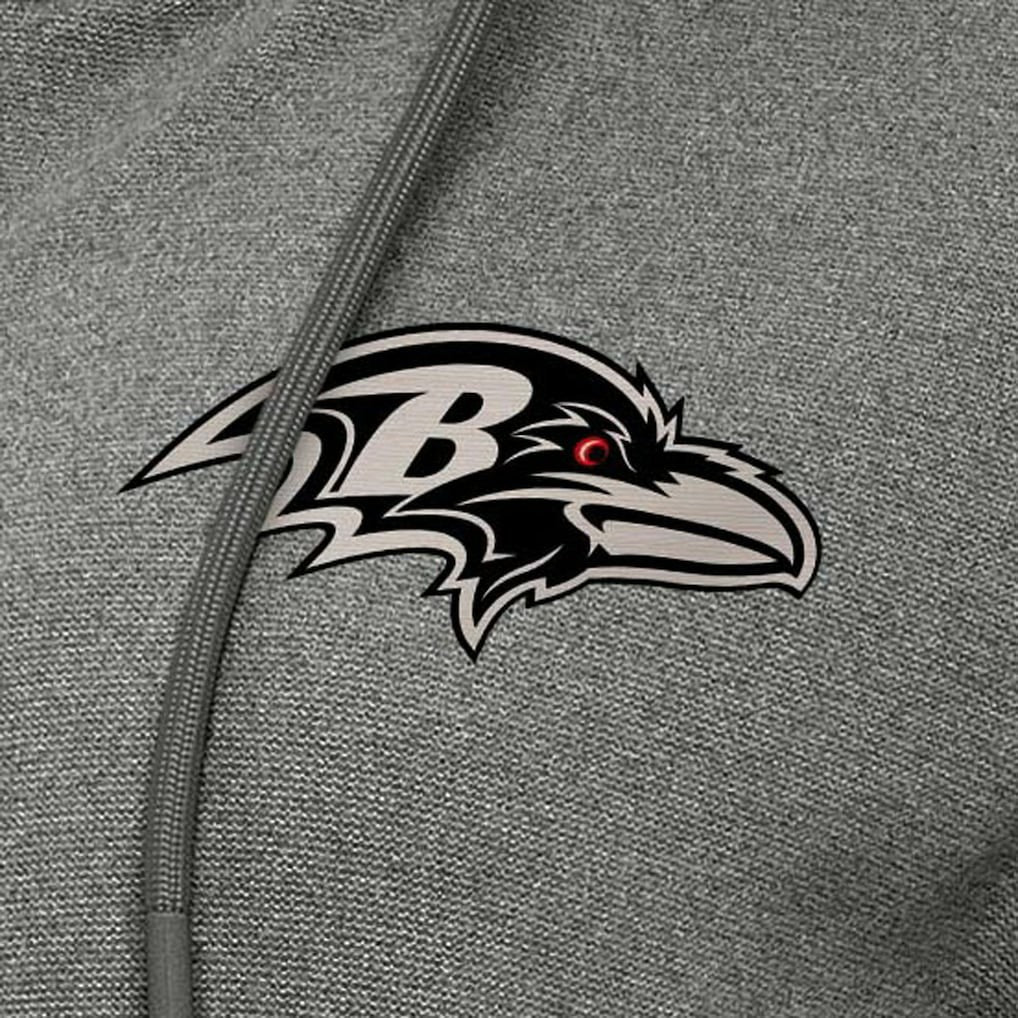 Baltimore Ravens Antigua Women's Seeker Full-Zip Hoodie Jacket Heather Black | NFL