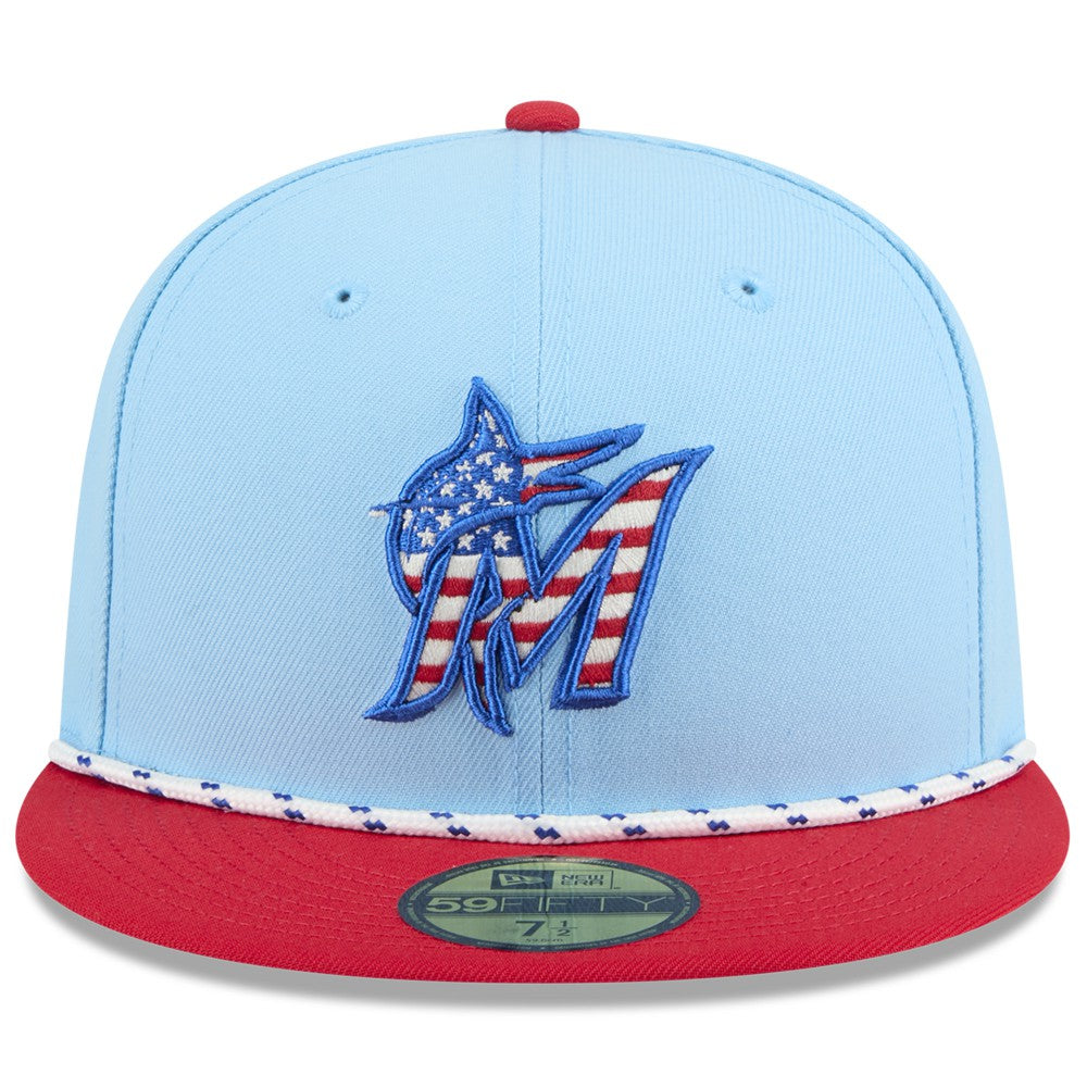 Miami Marlins New Era 2025 Fourth of July 59FIFTY Fitted Hat - MLB