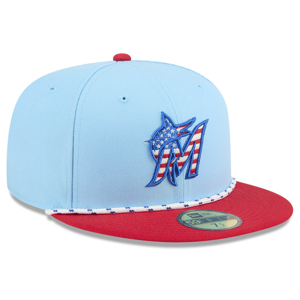 Miami Marlins New Era 2025 Fourth of July 59FIFTY Fitted Hat - MLB