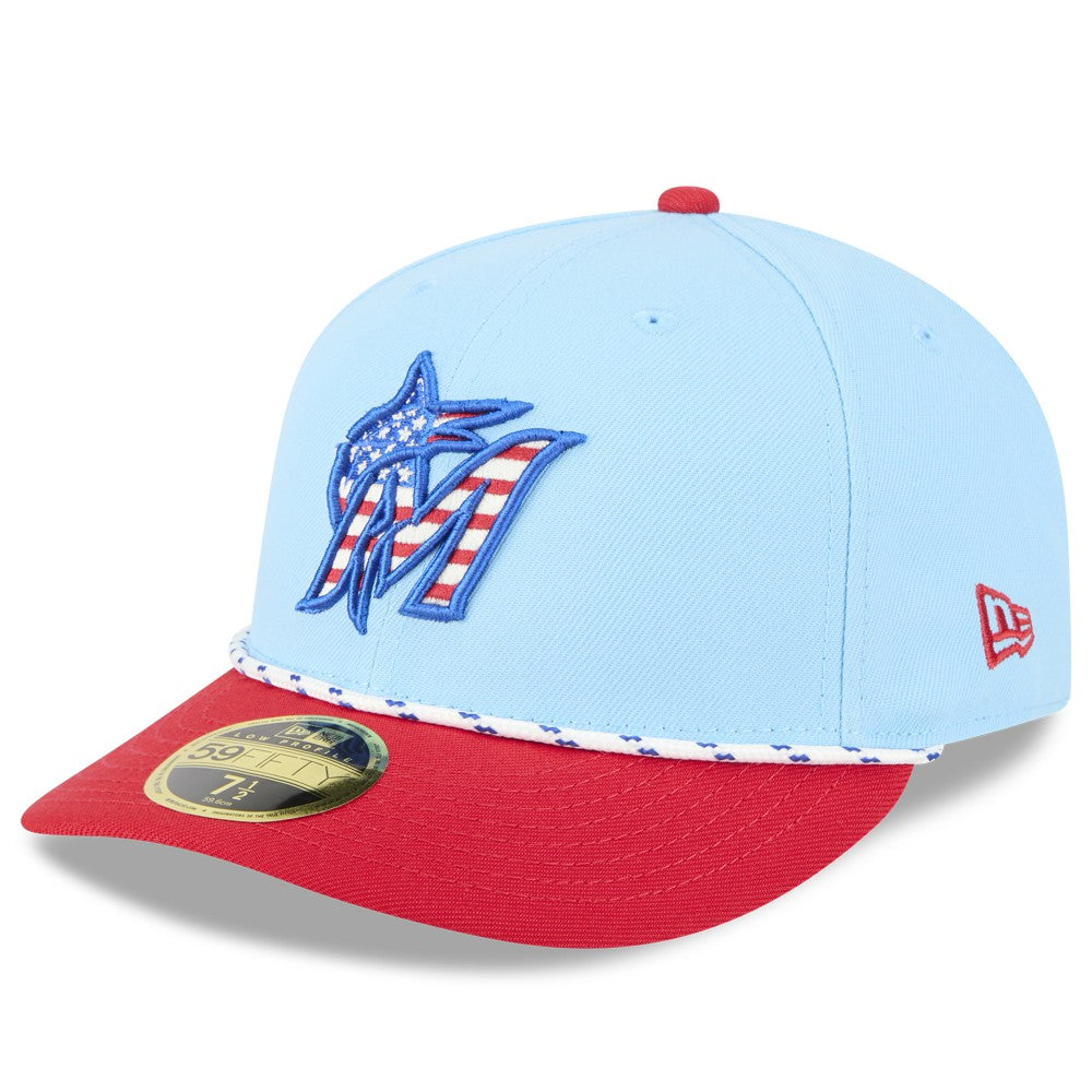 Miami Marlins New Era 2025 Fourth of July Low Profile 59FIFTY Fitted Hat - MLB