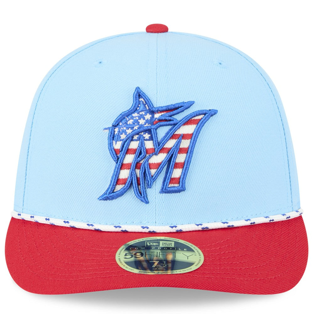 Miami Marlins New Era 2025 Fourth of July Low Profile 59FIFTY Fitted Hat - MLB