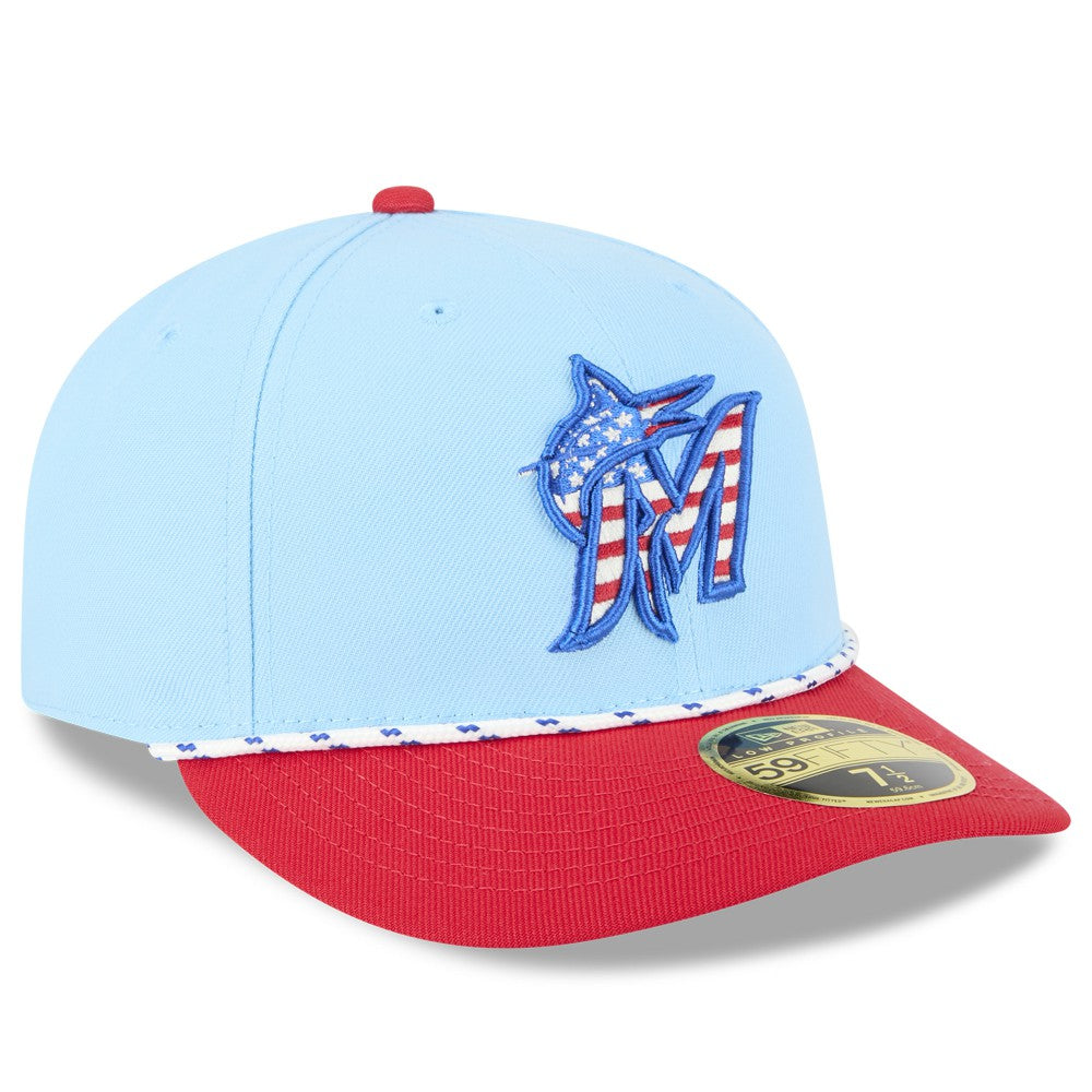 Miami Marlins New Era 2025 Fourth of July Low Profile 59FIFTY Fitted Hat - MLB