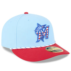 Miami Marlins New Era 2025 Fourth of July Low Profile 59FIFTY Fitted Hat - MLB