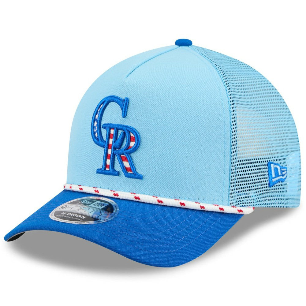 Colorado Rockies New Era 2025 Fourth of July 9FORTY A-Frame M-Crown Adjustable Trucker Hat - MLB