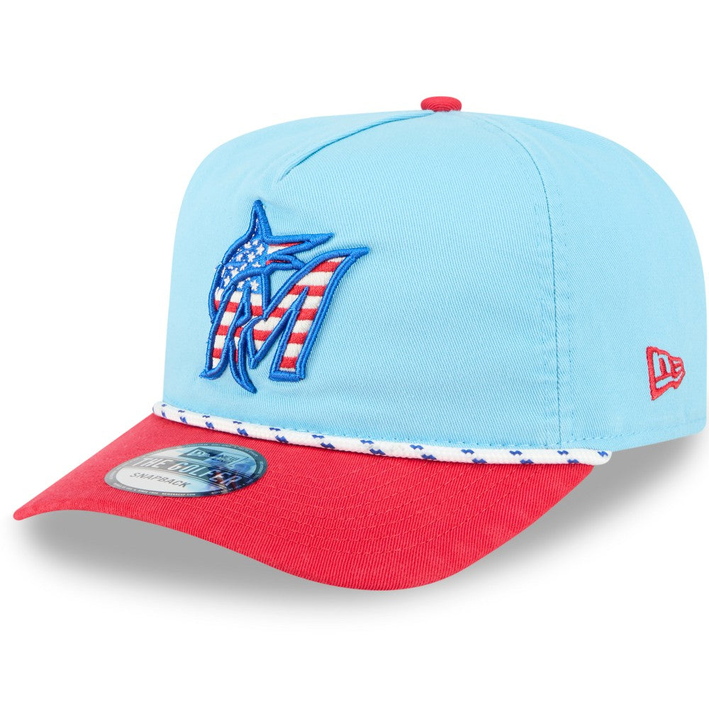 Miami Marlins New Era 2025 Fourth of July Golfer Snapback Hat - MLB