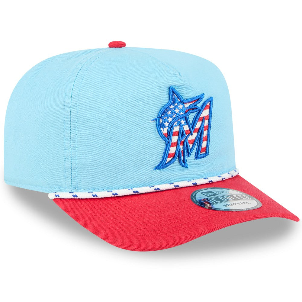 Miami Marlins New Era 2025 Fourth of July Golfer Snapback Hat - MLB
