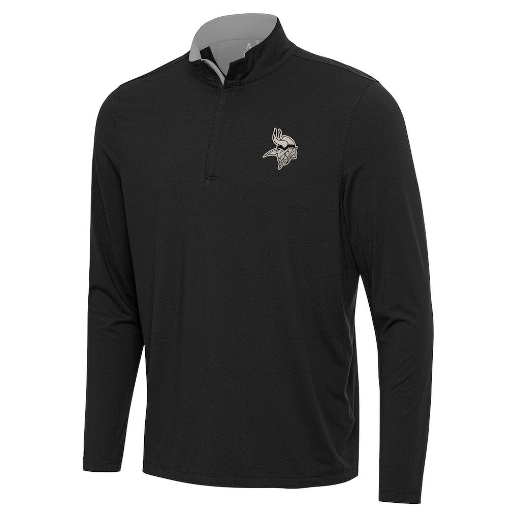 Minnesota Vikings Antigua Content Quarter-Zip Pullover Top Black | NFL