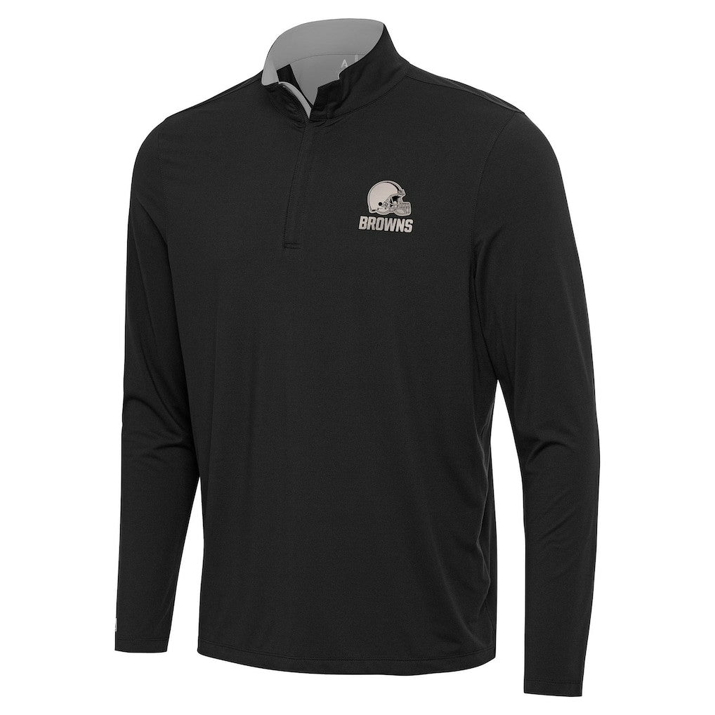 Cleveland Browns Antigua Content Quarter-Zip Pullover Top Black | NFL